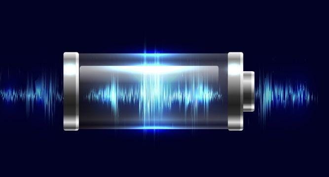 Illustration battery with electric charge
